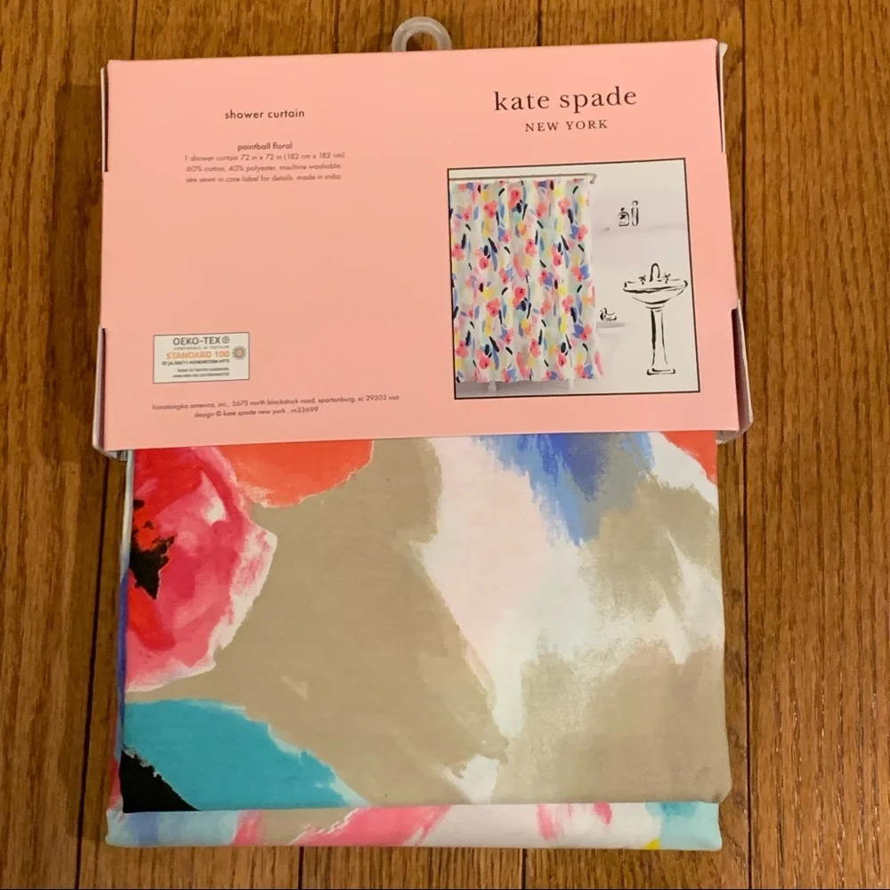 NWT Kate Spade Paintball Floral Shower Curtain